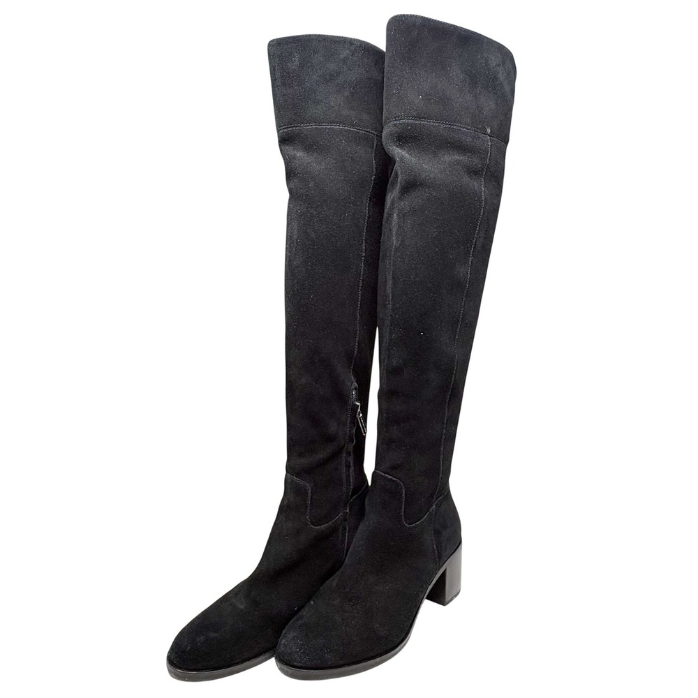 Michael Kors Black Suede Over the Knee Tall Block Heel Boots Size 7.5M